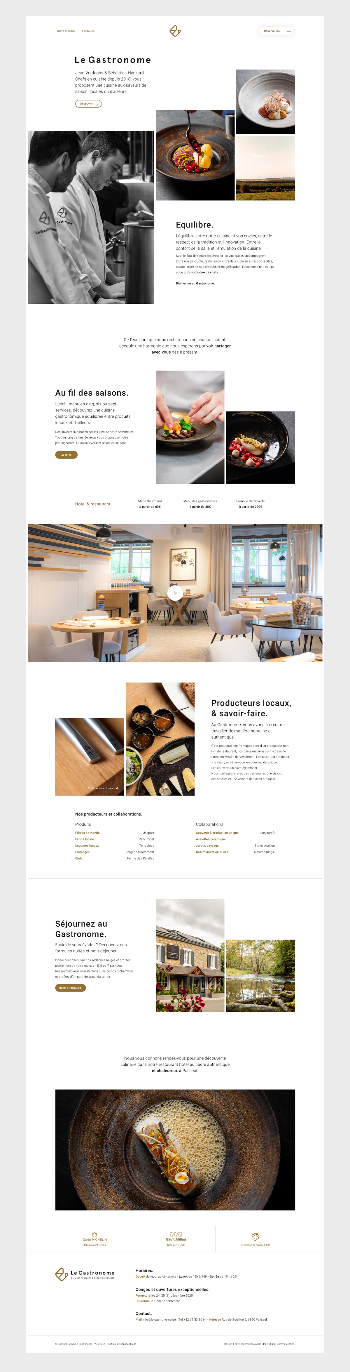 Le Gastronome, website homepage